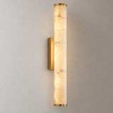 Vera Alabaster Column Wall Light, Brass