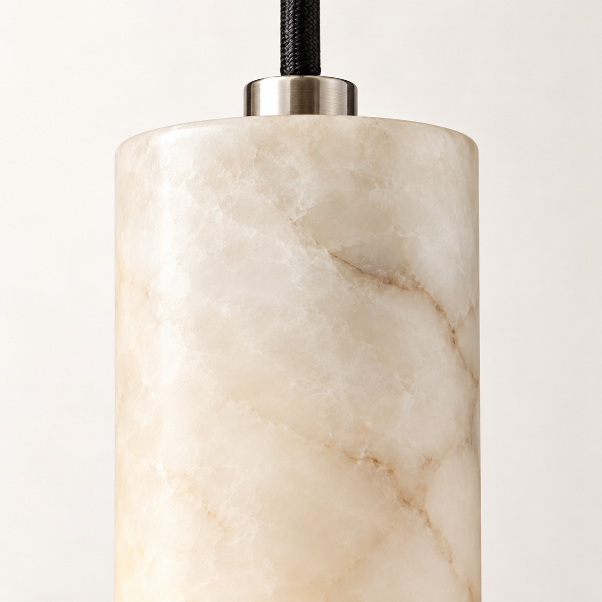 Candela Alabaster Tube Pendant Light, 3 lights, studio photo