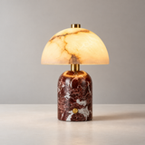 Corvina Marble Cordless Table Lamp, Red