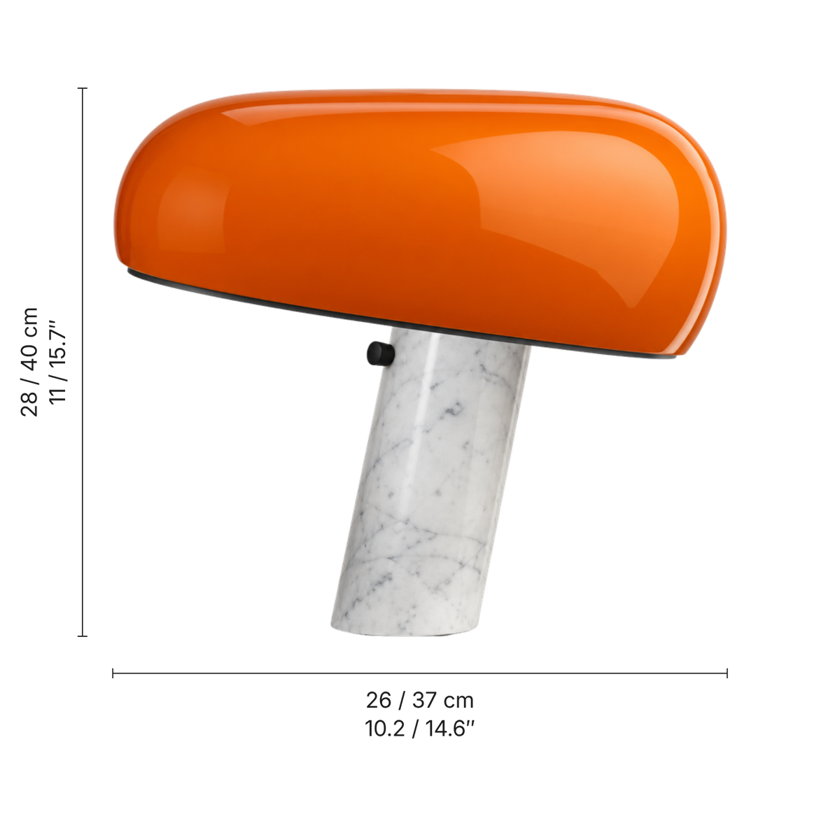 Cupola White Marble Table Lamp, dimensions