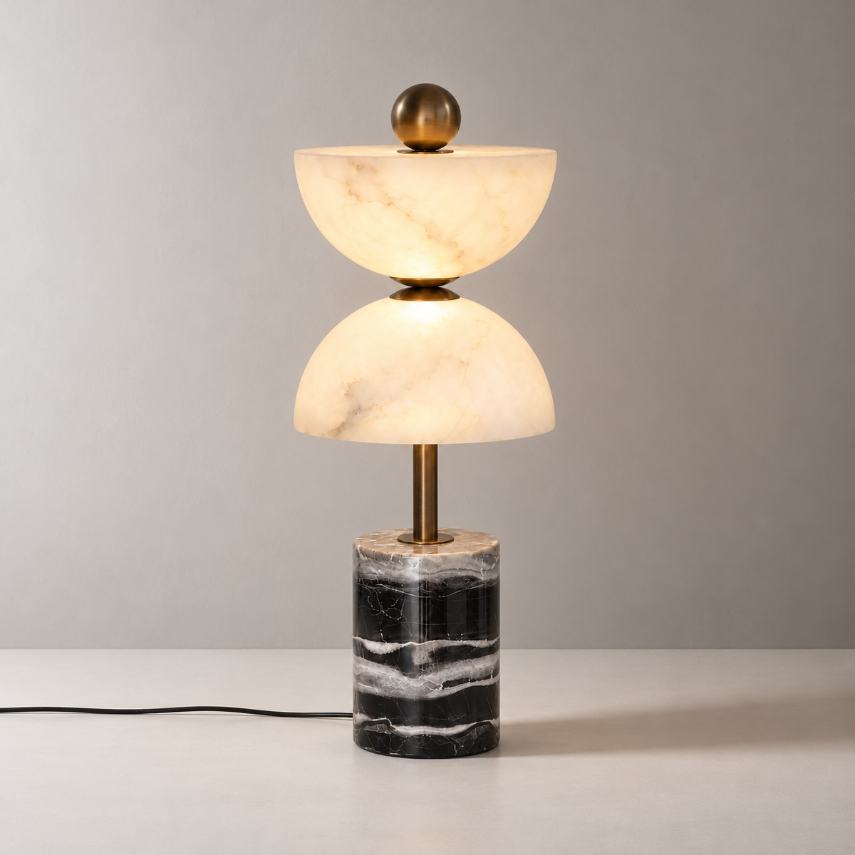 Aria Marble Hourglass Table Lamp