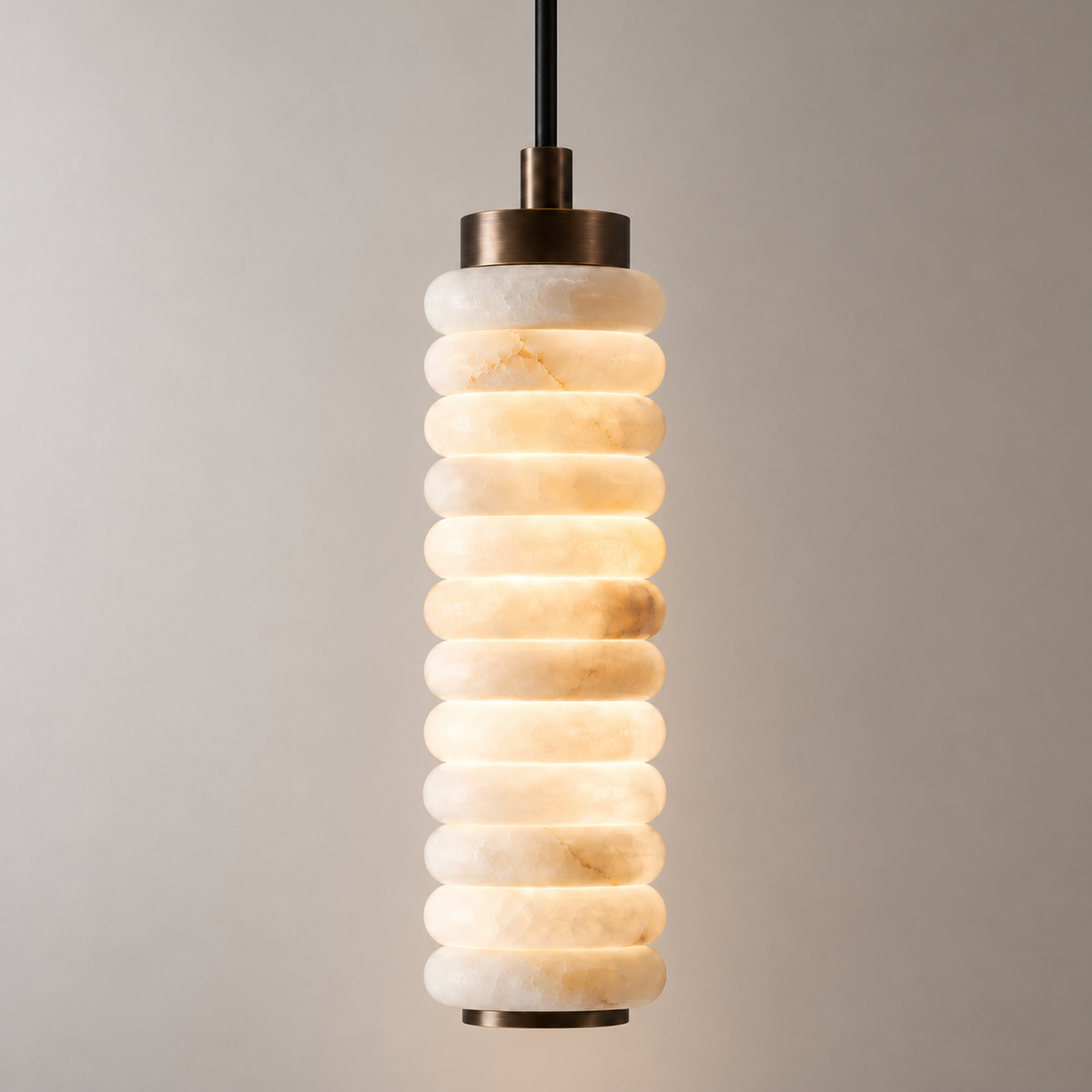 Dorica Alabaster Column Pendant Light