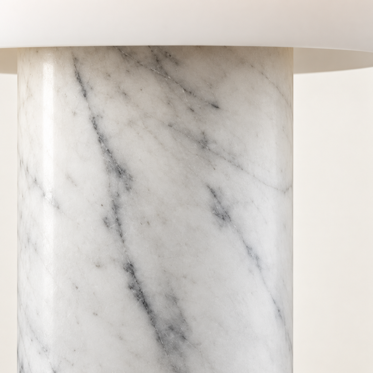 Pelar Marble Glass Table Lamp, white marble, studio photo