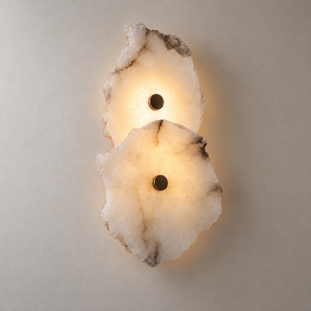 Rocca Alabaster Slab Wall Light, 2 lights, studio photo