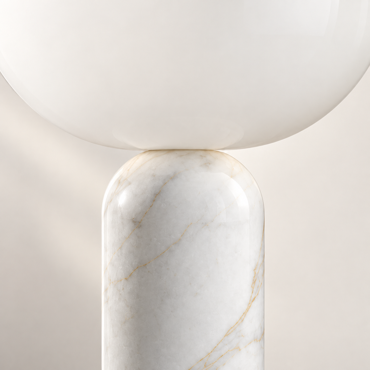Serena Marble Dome Table Lamp, white marble, studio photo