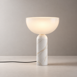 Serena Marble Dome Table Lamp, White