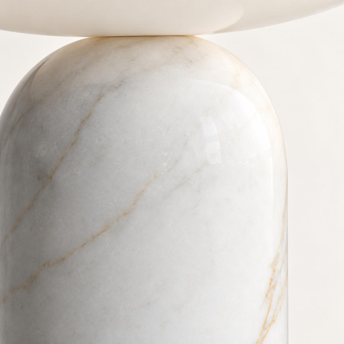 Serena Marble Dome Table Lamp, white marble, studio photo