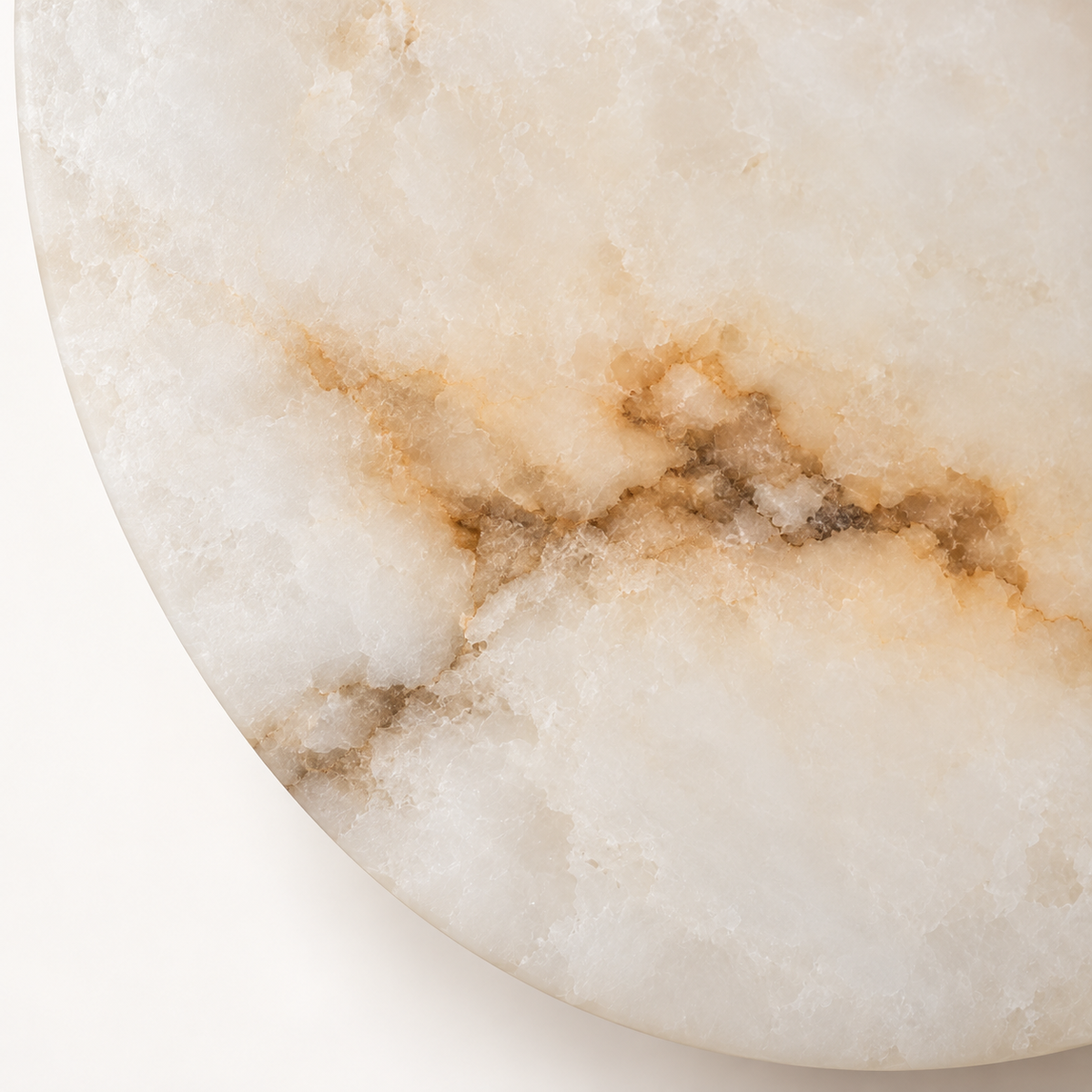 Talia Alabaster Moon Wall Light, brass finish, studio photo